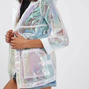 Topshop Iridescent Raincoat
